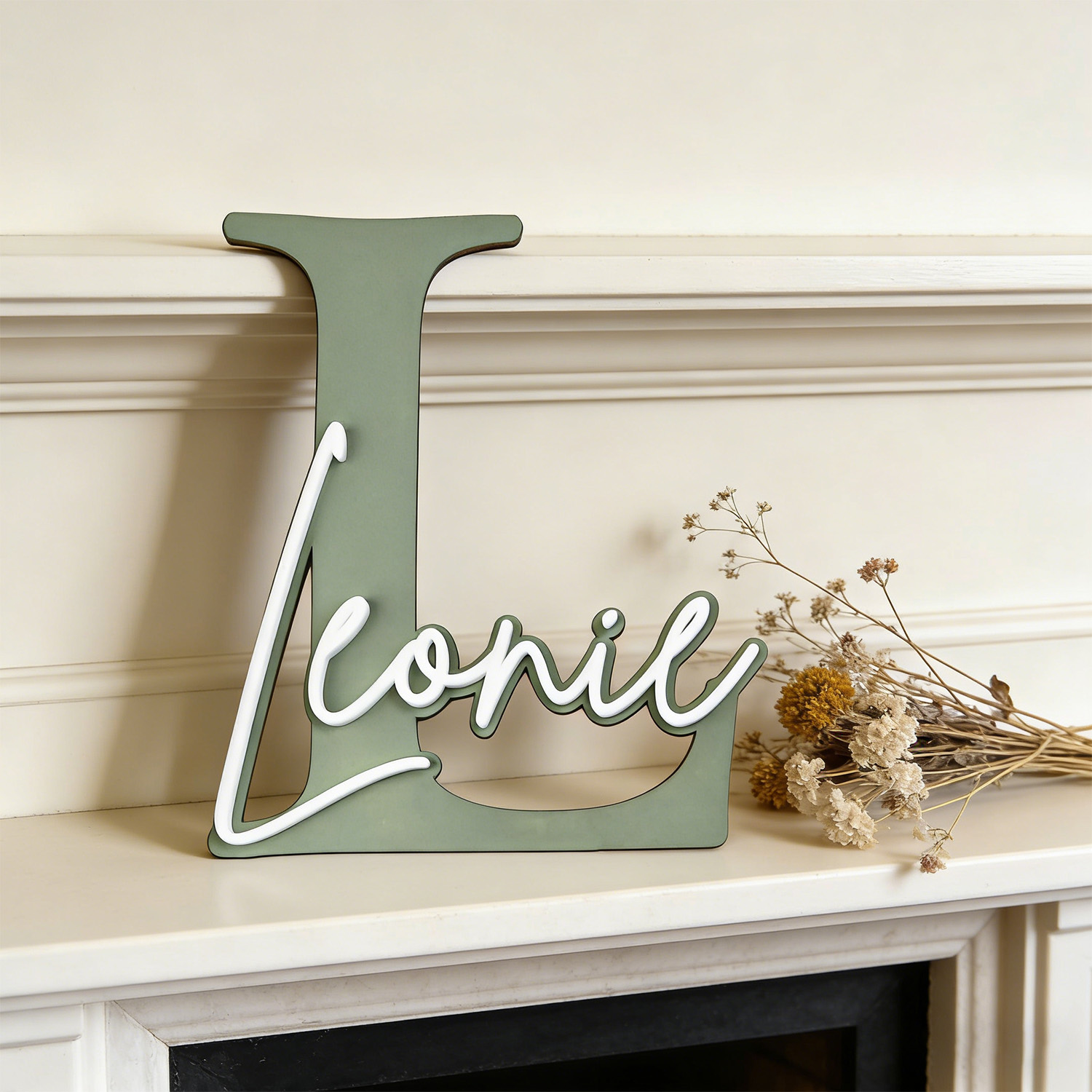 1pc Double-layer Wooden Name D - Home Decor Happy reseña y precio