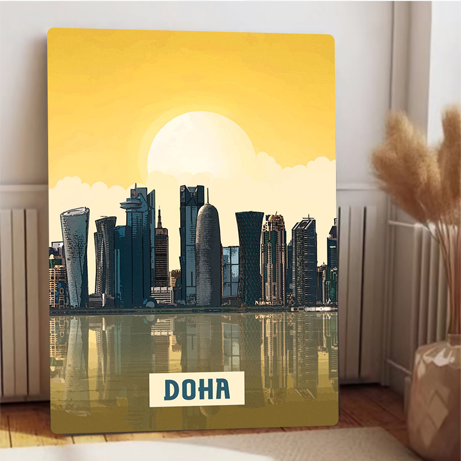 Doha Skyline Metal Wall Art Qa - Home Decor Qatar reseña y precio