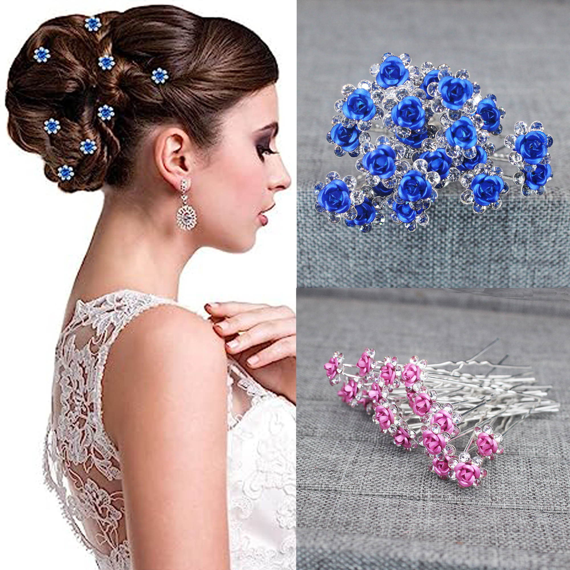 20PCS Rose Flower Rhinestone H - Home Decor Flowers reseña y precio