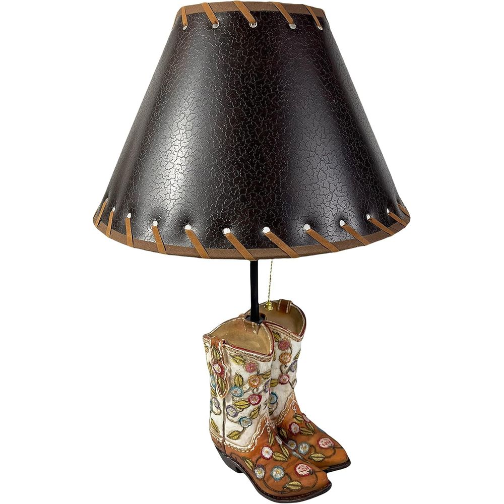 Western Cowboy Boot Table Lamp - Home Decor Room reseña y precio