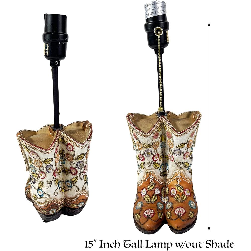 Western Cowboy Boot Table Lamp - Home Decor Room reseña y precio