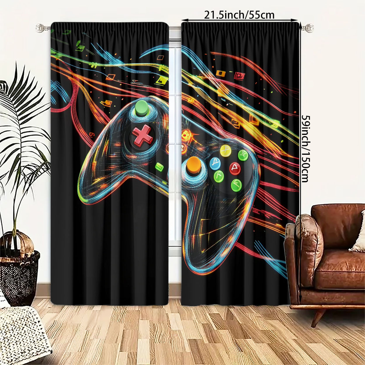 Neon Gaming Controller Curtain - Home Decor Youtube Videos reseña y precio